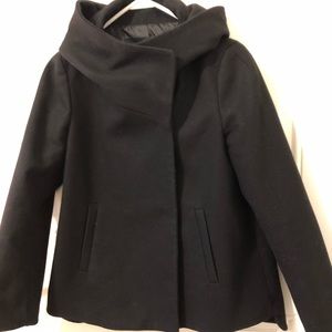 Black wool hooded Zara jacket